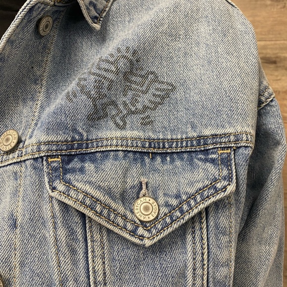 American Eagle X Keith Haring Oversized Denim Jacket (Size XS) - Picture 4 of 6